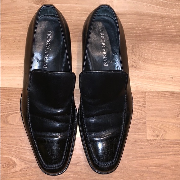 Armani Shoes Armani Dress Shoes Black Leather Size